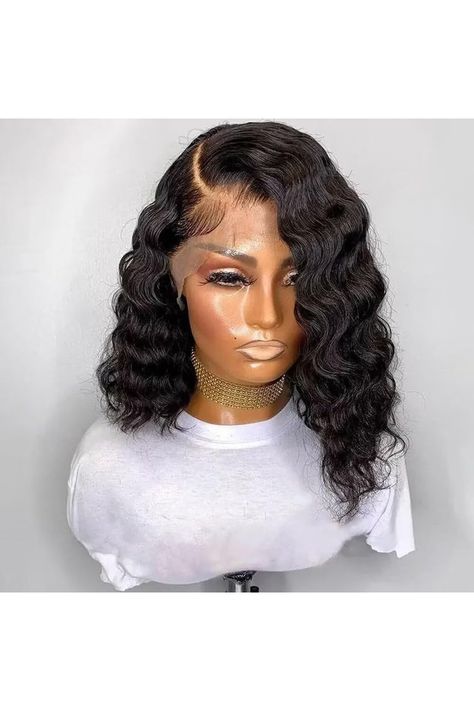 Loose Deep Wave Bob Human Hair Wigs for Women 180% Density 13x4 HD Transparent Lace Front Wigs Curly Glueless Ocean Wave Side Part Lace Wig Brazilian Virgin Hair Pre Plucked With Baby Hair 8Inch Loose Deep Wave Bob, Side Part Lace Wig, Lace Front Wigs Curly, Deep Wave Bob, Bob Human Hair Wigs, Wigs Curly, Loose Deep Wave, Twist Braid, Hair Wigs For Women