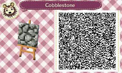 Minecraft cobblestone QR code for Animal Crossing New Leaf. Qr Code Animal Crossing, Acnl Paths, Animal Crossing Qr Codes, Dream Code, Acnl Qr Codes, Motif Acnl, Tiles Designs, Tumblr App, Brick Path