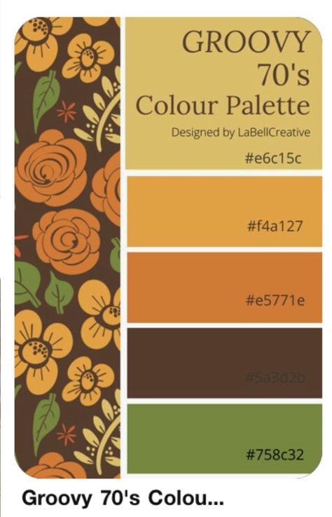 Nostalgic Color Palette, Indie Color Palette, Hippie Color Palette, Retro Color Palette 1970s, Cottagecore Color Palette, 70s Color Palette, Retro Color Palette, 70s Decor, Color Palette Design