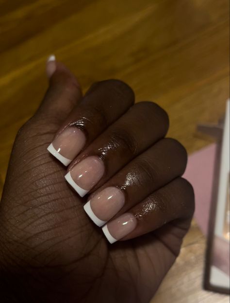 Short Frenchies, Short Red Nails, Drip Nails, Short Square Acrylic Nails, Square Acrylic Nails, Short Acrylic Nails, Nails Nails, Nail Tech, French Nails