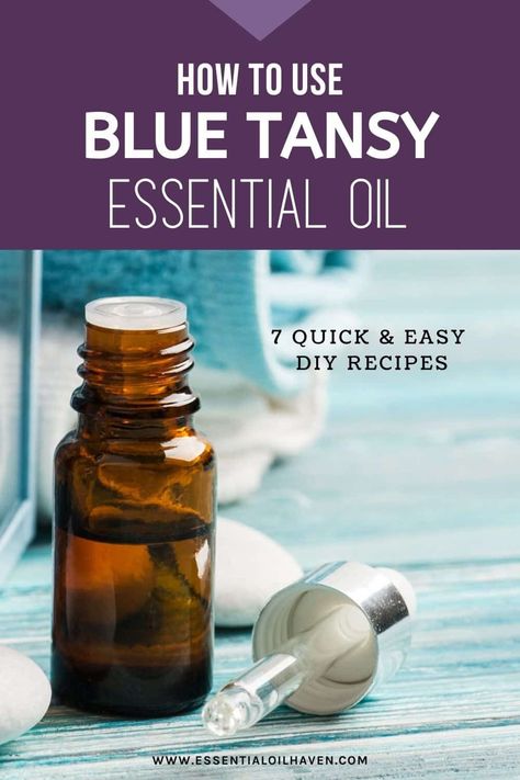 Learn how Blue Tansy essential oil can benefit your health and well-being. Use these 7 quick & easy recipes to get started with Blue Tansy oil in your DIY routines. #essentialoils #bluetansy #diy #recipes #homeremedies Blue Tansy Essential Oil, Bath Stuff, Essential Oils For Skin, Blue Tansy, Bergamot Oil, Essential Oil Benefits, Essential Oil Diffuser Blends, Oil Diffuser Blends, Oil Benefits