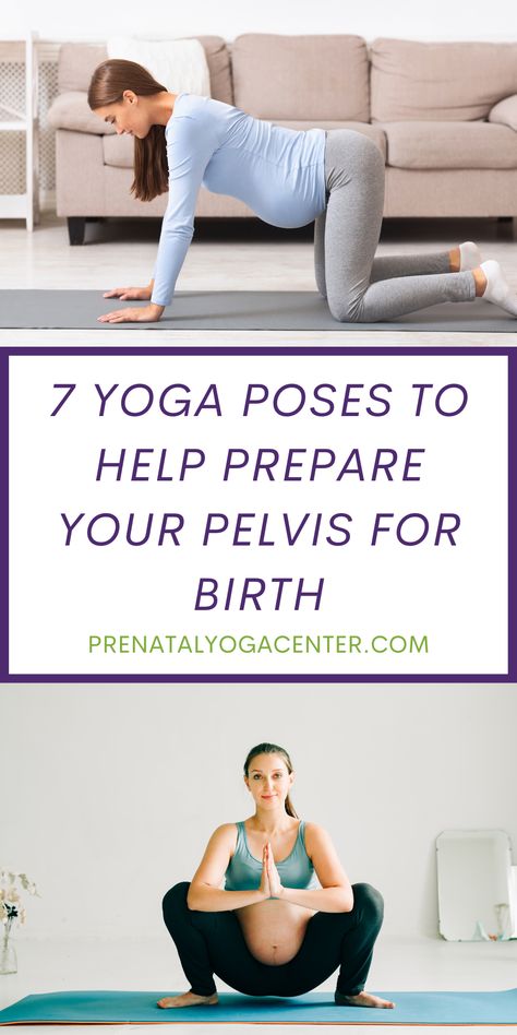 Discover 7 prenatal yoga poses to help prepare your pelvis for birth! These yoga poses will help to increase mobility of your pelvic region as well as strengthen the supporting muscles! Click to read more! #pelvicfloor #birthtips #prenatalyoga Yoga Poses To Prepare For Birth, Pelvic Opening Exercises, Pelvic Floor Exercises Pregnancy, Pregnancy Yoga Ball, Prenatal Stretches, Prenatal Yoga Poses, Pregnancy Yoga Poses, Increase Mobility, Butterfly Pose