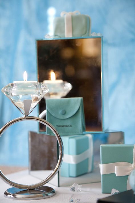 Tiffany Theme Party, Breakfast At Tiffanys Party Ideas, Tiffany Blue Party, Breakfast At Tiffany's Bridal Shower, Tiffany Birthday, Tiffany Wedding Rings, Tiffany Bridal Shower, Tiffany Theme, Shower Images