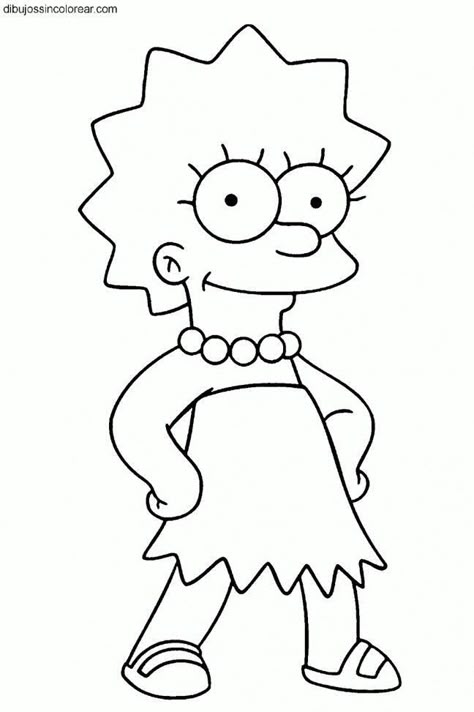 90s Drawings Cartoon, Simpsons Colouring Pages, Lisa Simpson Coloring Pages, The Simpsons Art Drawings, Cartoon Character Outline, 90s Cartoon Coloring Pages, Disney Character Outlines, Simpsons Drawing Sketch, Cartoon Coloring Pages 90s