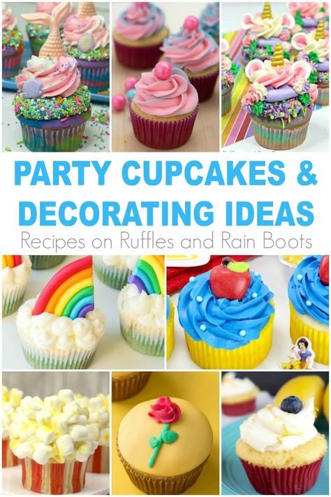 Birthday Themed Cupcakes, Fun Ways To Decorate Cupcakes, Cupcake Challenge Ideas, Cupcakes For School Birthday, Kids Cupcake Decorating Ideas, Girls Cupcake Ideas, Girls Birthday Cupcake Ideas, Easy Diy Cupcakes Decorating, Summer Birthday Cupcakes