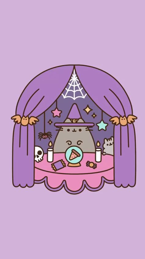 pusheen halloween wallpaper !! Pusheen Cute, Pusheen Cat, Traditional Tattoos, Bohol, Art Halloween, Kawaii Halloween, Fat Cats, Kawaii Wallpaper, Kawaii Drawings