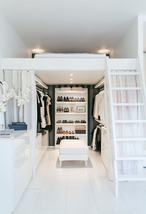 Boxed In – Clever Loft Beds And Space-Efficient Storage Units Secret Bed, Loft Closet, Diy Kast, Bed Closet, Clever Closet, Dressing Design, Diy Loft Bed, Aesthetic Bed, Walking Closet