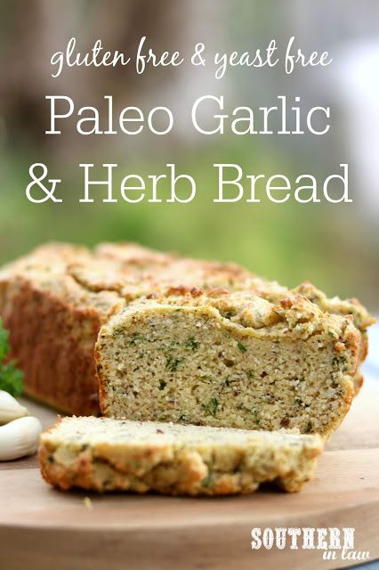 Healthy Paleo Garlic and Herb Bread Recipe - gluten free, grain free, paleo, yeast free, healthy, clean eating recipe Toast Alternative, Garlic Herb Bread Recipe, Garlic And Herb Bread, Paleo Chocolate Zucchini Bread, Herb Bread Recipe, Paleo Zucchini Bread, Paleo Banana Bread Recipe, Paleo Pumpkin Bread, Moist Zucchini Bread