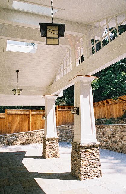 Carport Haven - pillars | Flickr - Photo Sharing! Garage Studio, Building A Porch, Carport Designs, Stone Pillars, Porte Cochere, Smitten Kitchen, Hells Kitchen, Patio Roof, House With Porch