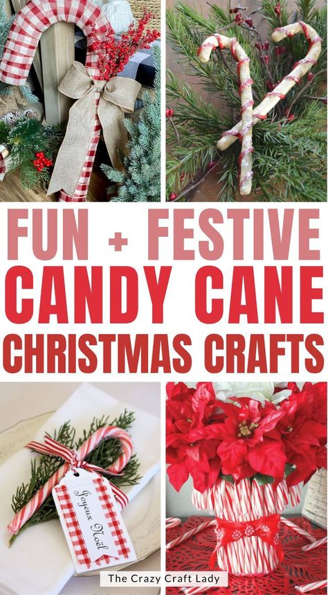 Fun and Festive Candy Cane Christmas Crafts Gifts Made With Candy Canes, Candy Came Christmas Ideas, Diy Candy Cane Christmas Tree, Decorated Candy Canes, Christmas Crafts With Candy Canes, Candy Cane Ideas Christmas, Christmas Crafts Candy Canes, Candy Cane Party Ideas, Things To Make With Candy Canes