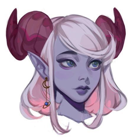 Tiefling Twilight Cleric, Three Eyed Character Design, Elf Vtuber, Cute Tiefling, Tiefling Woman, Pink Tiefling, Tiefling Cleric, Female Tiefling, Dungeons And Dragons Characters