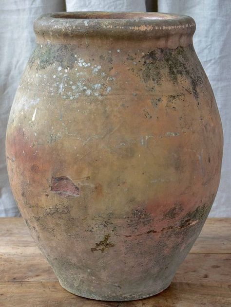 Creative Garden Decor, Plants In Jars, Rustic Pots, Olive Jar, Clay Jar, Antique Garden, Garden Urns, Rustic Pottery, Urn Planters