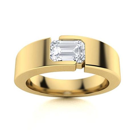 Emerald Cut Band, Sapphire Ring Designs, Modern Diamond Jewelry, Mens Ring Designs, Modern Mens Rings, Men Rings, Fashionable Accessories, Man Ring, Emerald Cut Diamond Ring