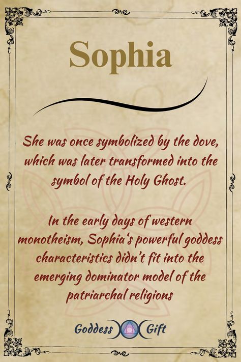 She was once symbolized by the dove, which was later transformed into the symbol of the Holy Ghost - Learn more - https://goddessgift.com/goddesses/sophia/ . #GoddessOfWisdom #JusticeAndBalance #DivineFeminine #AncientWisdom #SpiritualJourney #SacredFeminine #SophiaGoddess #HolyGhost #Symbolism #Mythology #SpiritualSymbols #GoddessSophia #WisdomAndJustice Sophia Goddess, Goddess Sophia, Goddess Worship, Goddess Symbol, Goddess Of Justice, Goddess Symbols, Goddess Of Wisdom, Feminine Gifts, Aadi Shakti