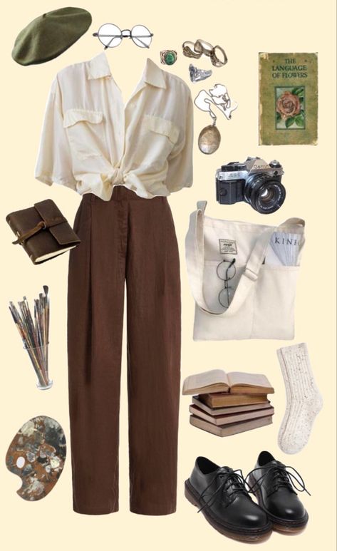 Artsy Academia Outfits, Anthropology Aesthetic, Academia Summer Outfit, Lesbian Style, Closet Outfits, Academia Aesthetic Outfit, Academia Clothing, Iconic People, Dark Academia Outfits