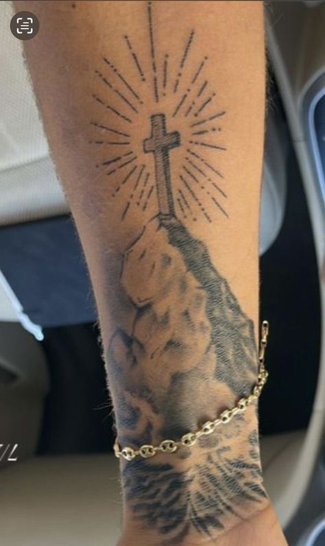 Chrome Cross Tattoo, Cross Tattoos For Men Forearm, Christian Tattoos Men, Cross Tattoo On Hand, Simple Leg Tattoos, Arm Tattoos For Guys Forearm, Biblical Tattoos, Celtic Cross Tattoos, Christ Tattoo