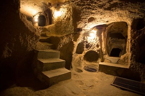 Derinkuyu: the advanced underground city in Turkey using ventilation shafts that could date as far back as 15th century BC - The Vintage News Ancient Underground City, Underground City, Cave City, Fraggle Rock, Cappadocia Turkey, Underground Homes, Underground Cities, Cave House, Ancient Cities