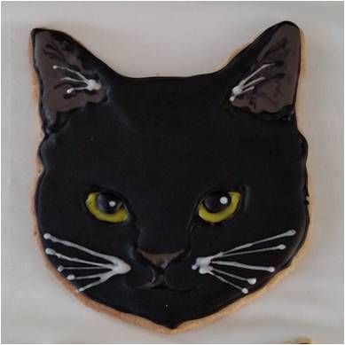 Halloween Cat Sugar Cookies, Black Cat Cookies Decorated, Black Cat Sugar Cookies, Cat Cookies Decorated, Halloween Cat Cookies, Cat Sugar Cookies, Black Cat Cake, Cupcake Cat, Black Cat Cookies