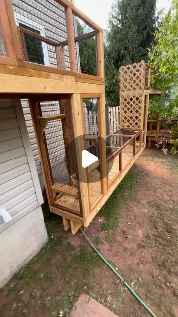 28K likes, 631 comments - thecattopia on October 9, 2024: "ALL FINISHED UP!! Check out this fully stained cedar Catio build in New Jersey! We loved designing this cat enclosure and building it!! Enjoy the final result!! 😺😺😺😺 #catio #catios #outdoorcatenclosure #catenclosure #cattunnel #outdoorcattunnel #cedarcatio #largecatio #largecathouse". Diy Catios For Cats Outside, Catios Ideas For Cats, Catios For Cats Window, Outdoor Cat Tunnel, Catio Plans, Stained Cedar, Dog Enclosure, Outdoor Pet Enclosure, Catio Ideas