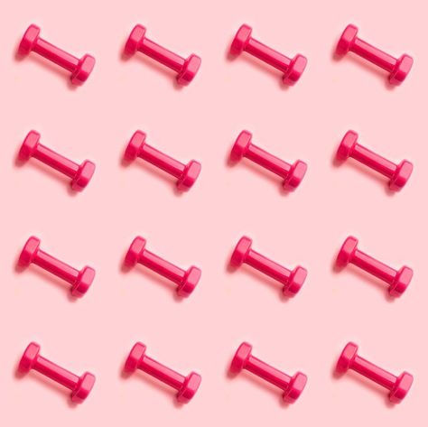 Sport lifestyle concept with pattern with pink dumbbells. Pink Gym Aesthetic, Pink Dumbbells, Board Inspiration, Vision Board Inspiration, Sport Lifestyle, Fitness Advice, Workout Aesthetic, Tone It Up, Easy Workouts