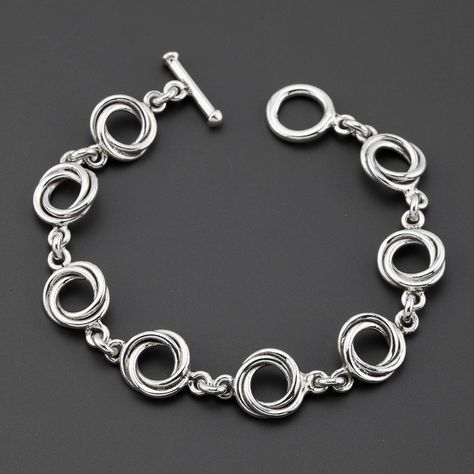 sterling silver halo link bracelet Halo Bracelet, Double Rings, Let It Shine, Double Ring, Modern Minimalism, Silver Bracelets, Link Bracelets, Halo, Jewelry Box