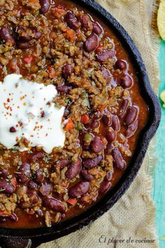 EL PLACER DE COCINAR: CHILI CON CARNE Chili, Food And Drink, Meat, Ethnic Recipes