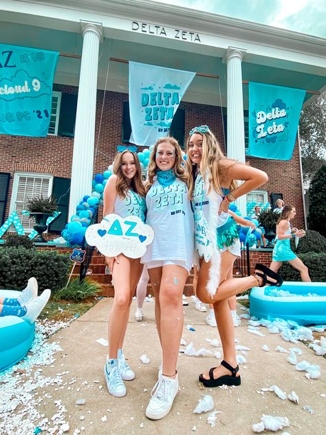 Cloud Nine Bid Day Theme, On Cloud 9 Sorority Theme, On Cloud 9 Bid Day, Cloud 9 Bid Day, Rush Themes, Sorority Themes, Recruitment Themes, Cloud Theme, Theta Phi Alpha