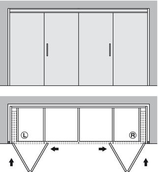 Kitchen Cabinets Sliding Doors, Folding Sliding Doors, Folding Closet Doors, Kitchen Shapes, Sliding Cabinet Doors, Presentation Board Design, Sliding Folding Doors, Closet Hacks, Furniture Fittings