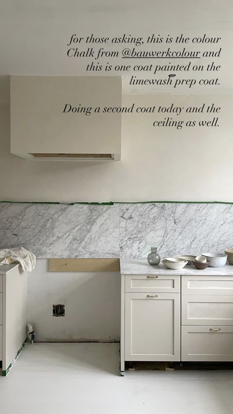 Limewash Cabinets, Limewash Kitchen, Driftwood Kitchen, One Coat Paint, Kitchen Reno, Stories Instagram, Double Vanity, Alcove Bathtub, Storage Bench