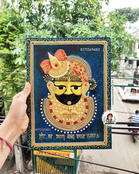 Call/whstapp us on 8171269483 for Shyam Baba ji original handmade painting. Delivery available all over world 🌍. Delivery from agra , Uttar Pradesh. Khatu Shyam Painting, Khatushyam Ji, Shreenath Ji, Shyam Baba, Khatu Shyam, Pichwai Painting, Lippan Art, Pichwai Paintings, Clay Wall Art