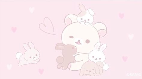 Rilakkuma Tattoo, Pink Wallpaper Desktop, Rilakkuma Wallpaper, Yellow Aesthetic Pastel, Cute Laptop Wallpaper, Wallpapers Desktop, Bunny Wallpaper, Cute Headers, Cute Desktop Wallpaper