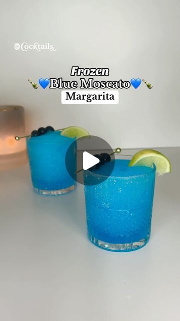 Cocktails (21+ to follow) on Instagram: "No blue days this summer! Just frozen blue moscato margaritas!💙🌞🍹 This beautiful & vibrant cocktail recipe from @delish is a must try!😍 Send this to your bestie you want to recreate with!✨ #moscato #wine #whitewine #cocktail #margarita #tequila #delish #delicious #yummy #recipe #recreate #fun #blue #vibrant #boozy #frozen #frozendrink #frozencocktail #summer #drinkidea #idea #inspo #fyp  Ingredients (serves 2): salt, sugar and lime wedge for the rim 1/3 cup blue Curaçao 1/2 moscato wine 1/4 cup tequila 3/4 cup triple sec 1 tbs. lime juice crushed ice (easier to blend than full cubes) blueberries and lime wedge/wheel to garnish" Margarita Tequila, Cocktail Margarita, Frozen Daiquiri, Mexican Cocktails, Happy Hour Food, Happy Juice, Frozen Blue, Moscato Wine, Special Drinks