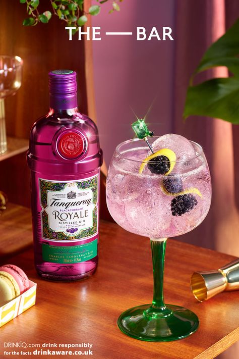 Gin Tonic Garnish, Gin And Tonic Garnish, Gin Cocktail Aesthetic, Tanqueray Gin Cocktails, Blackberry Gin And Tonic, Gin Tanqueray, Tanqueray Sevilla Cocktail, Tanqueray Gin, Cocktail Photos