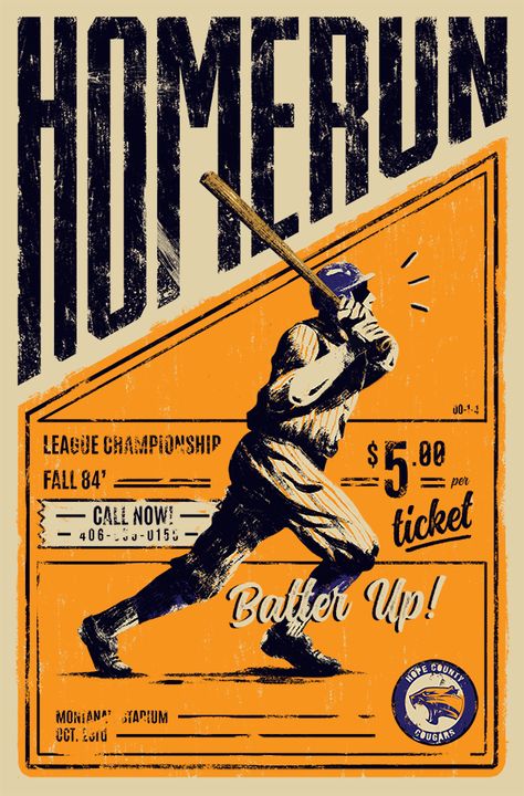 Vintage Baseball Graphics, Retro Sports Poster, Vintage Sports Posters, Retro Sports Aesthetic, Baseball Graphic Design, Retro Poster Design, Baseball Graphics, Challenge Workout, Digital Painting Photoshop