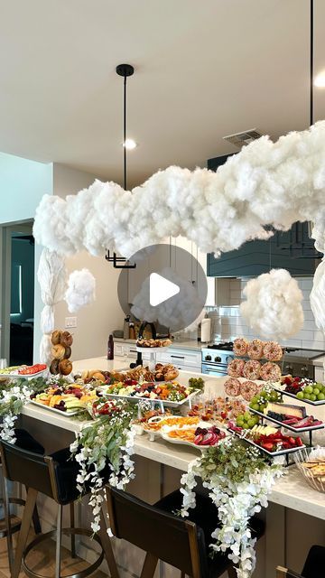 The Party Affair on Instagram: "Customizing is one of our favorite things about what we do! This brunch grazing table was magic 🤍   • • • • • #grazingtables #grazingtable #charcuterieboard #charcuterie #whatclouditbe #cloudtheme #genderrevealparty #azpartyplanner #phoenixgenderreveal #scottsdalegenderreveal #scottsdalecharcuterie #phoenixcharcuterie #azcharcuterie #scottsdalefoodlover #phoenixfoodaz #scottsdalefoodies #azfoodie_moms #azmom #phoenixmom #scottsdalemoms #momsofaz #northscottsdale #phoenix #gilbertaz #chandler #scottsdalepartyplanner #scottsdaleeventplanner # phoenixeventplanner #themedparties #grazing" Brunch Grazing Table, Cloud Theme, Grazing Table, Grazing Tables, Food Display, Gender Reveal Party, Party Planner, Charcuterie Board, Gender Reveal