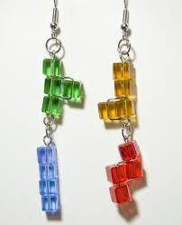 Cool Diy Earrings, Quirky Earrings Diy, Tetris Earrings, Minecraft Earrings, Silly Earrings, Crazy Earrings, Geeky Jewellery, Weird Jewelry, Quirky Jewelry