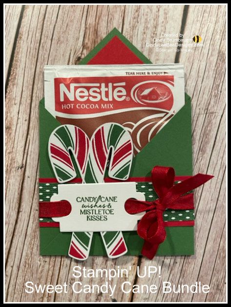 Stampin Up Sweet Candy Canes, Hot Chocolate Card, Sweet Candy Canes, Hot Chocolate Treats, Candy Cane Cards, Christmas Treats Holders, Hot Cocoa Gift, Christmas Gift Tags Handmade, Christmas Craft Show