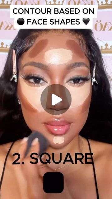 MELANINS GLOW ™ on Instagram: "Contour Based on Face Shapes!! 🥰🖤❤️ Rate this beat on a scale of 1-10 💕🥰❤️ What's your favorite thing about this beat dolls? 💕😍❤️ Tag your makeup bestie💄❤️  Follow us @melaninsglow for more makeup tutorials and beauty tips.   Credit 📸: @kkaobykkb  . . . . . #melaninmakeup #melaninmakeupdaily #makeupforblackwomen #makeup #melaninpoppin #blackgirlmagic #makeupartist #melanin #mua #wakeupandmakeup #melaninbeautiesunite #undiscovered #melaninmagic #muas #melaninbeauty #makeuptutorial #melaninqueen #blackgirlmakeup #beauty #brownmelaninmua #makeupformelaningirls #makeuplooks #brownmelaninmakeup #undiscoveredmuas #makeupforwoc #makeupaddict #melaninsglow #makeupformelanin" Contouring And Highlighting Oval Face, Contour Guide Face Shapes, Make Up Contouring Tutorial, How To Contour Your Face Beginners, Long Face Contour, Where To Put Makeup On Face, Contour Placement, Long Face Makeup, Face Contouring Tutorial