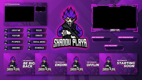 I will design twitch overlay and logo for your stream Logo For Twitch, Logo Twitch, Twitch Logo, Twitch Overlay, Mascot Logo, 1 Day, Panel Design, Social Media, ? Logo