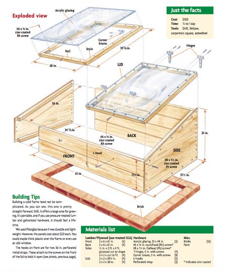 Serre Diy, Cold Frame Plans, Cold Frame Diy, Cold Frame Greenhouse, Cold Frame Gardening, Diy Greenhouse Plans, Build A Greenhouse, Easy Cold, Backyard Greenhouse