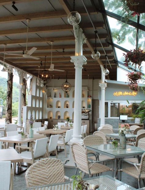 A QUAINT, EUROPEAN-STYLE CAFE IS SITTING RIGHT AMID THE LUSH LONAVALA VALLEYS AND IT’S ABSOLUTELY WORTH THE DRIVE! - TPM Corinthian Pillar, Indian Cafe, Porch Styles, Contemporary Patio, Western Ghats, French Windows, Patio Style, Instagrammable Places, Whimsical Decor