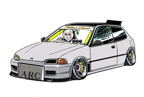 Honda Crx Drawing, Honda Civic Hatchback Drawing, Nissan V16, Jiang Chen, Honda Type R, Civic Ef, Honda Civic Car, Civic Car, Art Connection