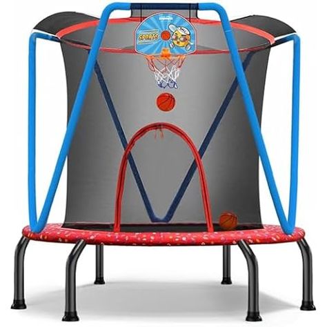 Amazon.com : GYMAX Trampoline for Kids, 75” ASTM Approved Recreational Trampolines with Swing, Horizontal Bar & Enclosure Net, Mini Rectangle Trampoline for Baby Toddlers Indoor/Outdoor (Orange) : Sports & Outdoors Rectangle Trampoline, Small Trampoline, Trampoline For Kids, Toddler Trampoline, Kids Trampoline, Mini Trampoline, Basketball Net, Trampolines, Basketball Hoop