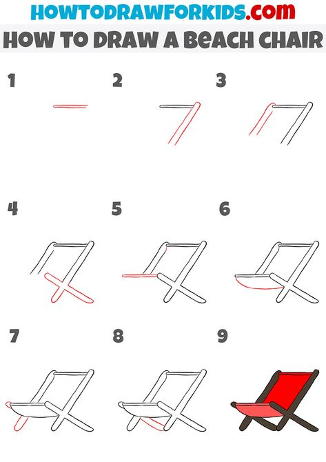 How To Draw A Beach Umbrella, Beach Chairs Drawing, How To Draw A Beach Chair Step By Step, How To Draw A Beach Chair, How To Draw A Beach Scene Step By Step, How To Draw A Beach Scene, How To Draw Beach, Beach Day Drawing, Drawing Circles