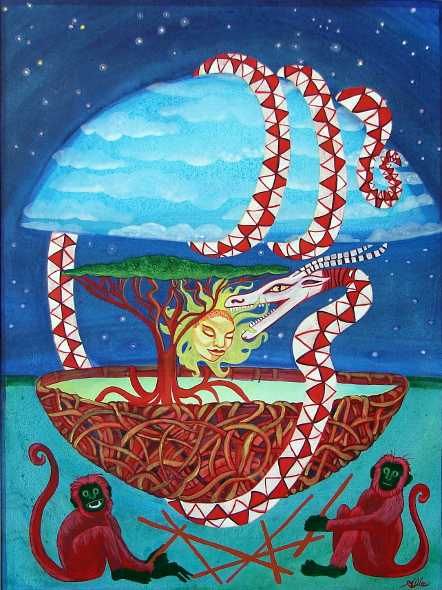 Aido Hwedo, West African Creation Dragon by Susanne Iles Ghost Woman, Creation Of The World, Creator God, Rainbow Serpent, Oh My Goddess, Audre Lorde, Heaven And Earth, Holy Ghost, Large Animals