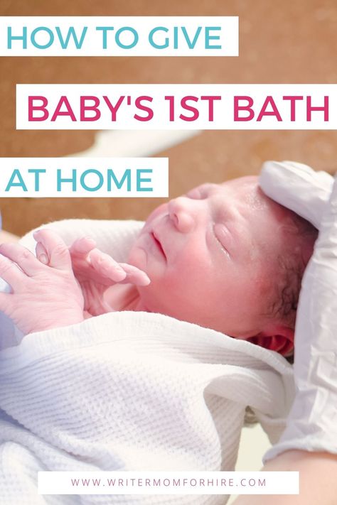 newborn baby wrapped in a towel; text that reads: how to give baby's 1st bath at home Babies First Bath At Home, Newborn Sink Bath, Baby Umbilical Cord, Newborn Bath, Umbilical Cord, Are You Scared, Baby And Mom, Baby Care Tips, Christmas Planner