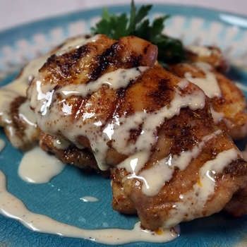 Cast Iron Grilled Chicken Thighs with Alabama White BBQ Sauce Alabama White Bbq Sauce, Alabama White Sauce, White Bbq Sauce, Iron Skillet Recipes, Grilled Chicken Thighs, Cast Iron Skillet Recipes, Bbq Restaurant, White Sauce, Skillet Meals