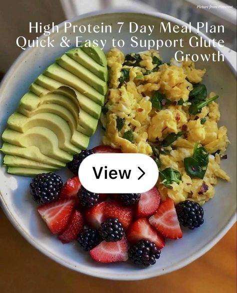 Lemon8 · High Protein 7 Day Easy Meal Plan Glute Growth 🍑 · @Roya Meals For Glute Growth, Easy Meal Plan, Glute Growth, High Protein Meal Plan, Protein Meal Plan, High Protein Meal, Protein Meal, 7 Day Meal Plan, Easy Meal Plans