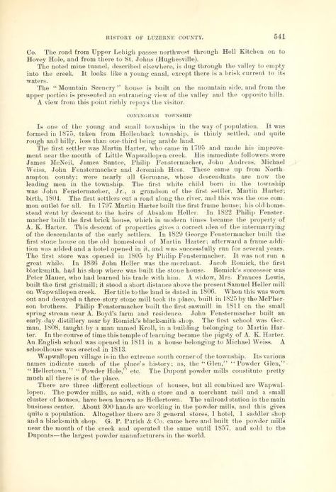 Conyngham Township - History of Luzerne County, Pennsylvania, with b... Luzerne County, Family History, Genealogy, Internet Archive, The Borrowers, Pennsylvania, The Selection, Free Download, Internet