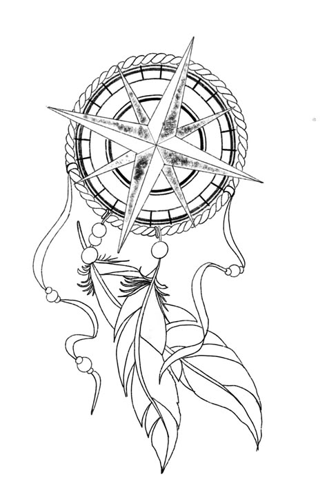 Stansil Tattoo, Compass Dreamcatcher Tattoo, Compass Dreamcatcher, Atrapasueños Tattoo, Dreamcatcher Drawing, Pencil Art Love, Dragon Head Tattoo, Big Cat Tattoo, Compass Drawing